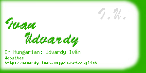 ivan udvardy business card